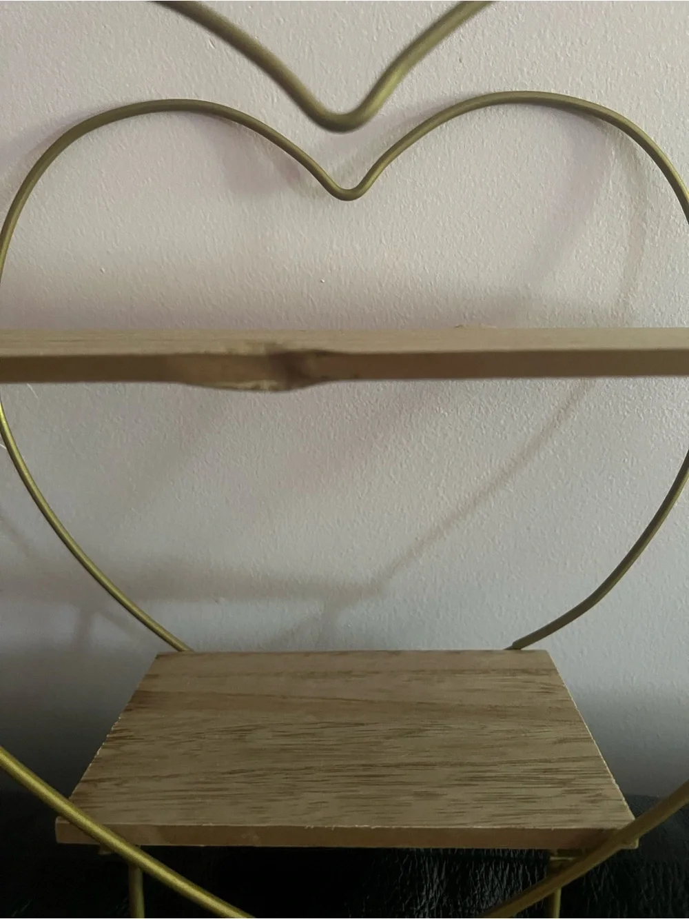 Heart-Shaped Two-Tier Wall Shelf - Gold NWOT includes New Saya tote bag
